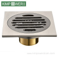 Square Kitchen Shower Brass Floor Drain